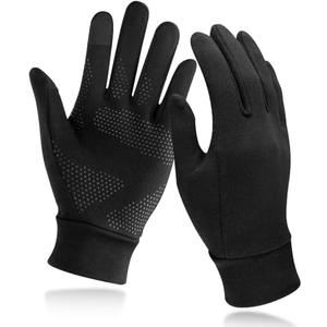 Unigear Lightweight Running Gloves, Touch Screen Anti-Slip Warm Gloves Liners for Cycling Biking Sporting Driving for Men Women L