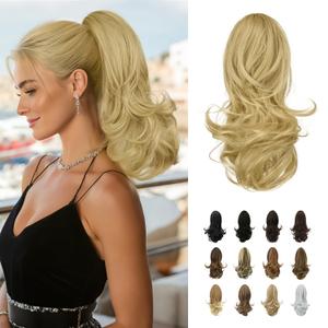 Sofeiyan 13" Ponytail Extension Long Curly Ponytail Clip in Claw Hair Extension Natural Looking Synthetic Hairpiece for Women, Light Blonde mix Bleach Blonde Evenly Sofeiyan 13" Ponytail Extension Long Curly Ponytail Clip in Claw Hair Extension Natural Looking Synthetic Hairpiece for Women, Light Blonde mix Bleach Blonde Evenly