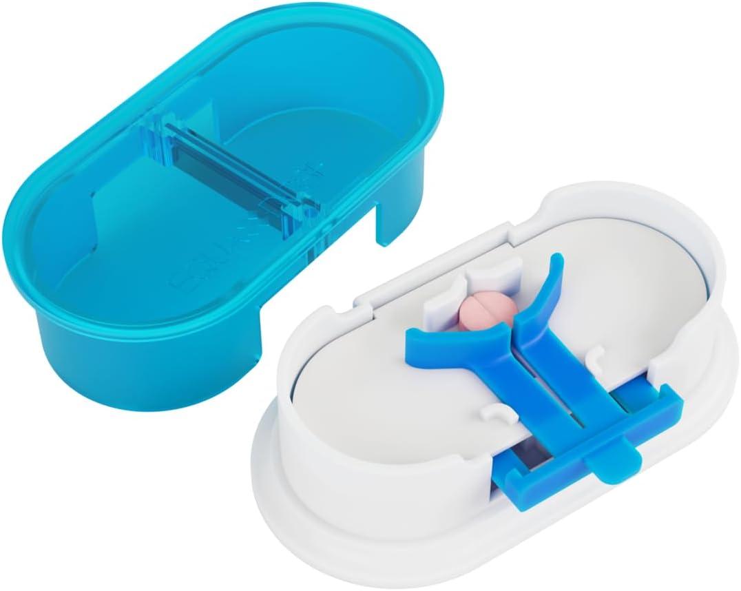 EQUADOSE Pill Cutter V2, Professional Medical Pill Splitter for Large, Small, and Tiny Pills, with Double Stainless Steel Blades & Centering Device, Ideal for Cutting Tablets, Vitamins into Quarters