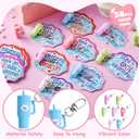JOYIN 28 Pack Valentines Day Gifts for Kids Classroom, Cute Mini Tumbler Keychain with Valentines Day Cards, Mini Cups for Boys Girls School Classroom Exchange Gift, Party Favor, Classroom Prizes
