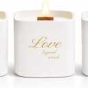Set of 3 Premium Scented Soy Candles Gift Set | One Life Collection - Orange Blossom, White Tea & White Bloom | Crackling Wood Wick | Luxury Candle Set for Relaxation, Home Décor & Gifts | 9.8oz Each