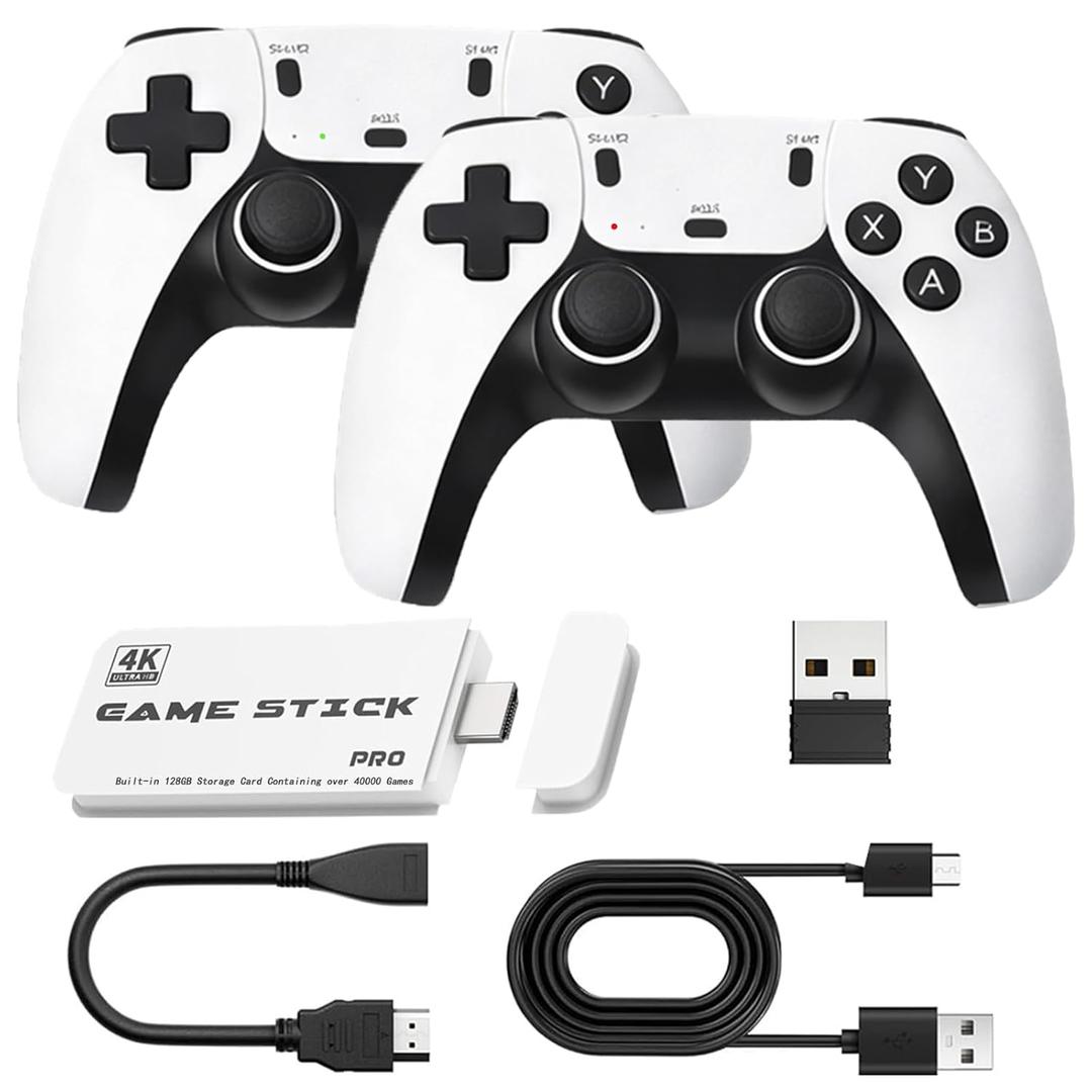 M15 2026 Upgrade Retro Game Stick Pro, 128GB, with 40,000 ClassicVideoGames, Retro Gaming Console, Plug & Play for TV Video Gaming Controller