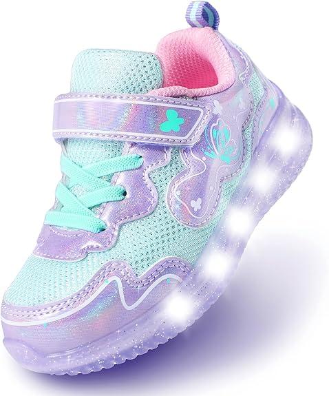 AMZKC ZKA1 Light Up Shoes for Unisex Toddler Size 13 to Little Kid Walking Running Tennis Casual Fashion Sport - Tamaño 10 Toddler - Color Zka7 Purple Light Up Shoes