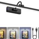 24" Picture Light with 8000mAh Battery - Black Operated Wireless Wall Sconce with Remote & Timer for Large Paintings, Photo, Canvas & Artwork