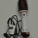 Plavogue Dual Voltage Blow Dryer Brush for European Travel,110V-240V Hot Air Brush with Volumizer, Negative Ionic Anti-Frizz - Styling Brush with Ceramic Coating for Long/Mid Hair Types, Oval Shape (White Gold)