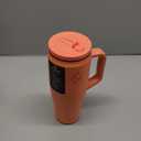 Hydracy 40oz Tumbler with Flip Straw Stainless Steel Insulated Water Bottle with Handle, Reusable Leakproof Rotatable Lid for Left or Right Hand Use, Cupholder Friendly Rubber Base - Coral Crush