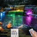 T-SUN LED Pond Lights Underwater, Color Changing Submersible Fountain Lights with APP Control, Waterproof Spotlight with 16 Million Colors, Timing, Music Sync (RGB, 6-Head)