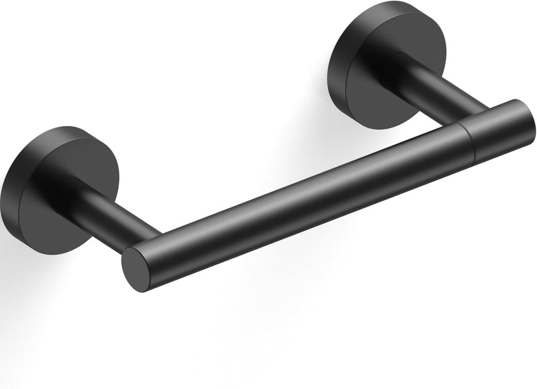 Matte Black Toilet Paper Holder SUS304 Stainless Steel Double Post Pivoting Toilet Paper Roll Holder Wall Mounted Toilet Tissue Holder for Commercial Bathroom RV (Classic)