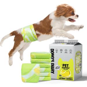 Dono Dog Diapers Male 60ct, Disposable Non-Slip Male Dog Wraps, Super Absorbent Puppy Diapers with Rapid-Dry Technology, Wetness Indicator, Leak-Proof Doggie Pampers, Small (Small (12-19inch))
