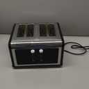 4 Slice Toaster Touch Screen, Stainless Steel Toasters Digital Timer, Dual Control Panel Toasters, 8 Shade Settings 6 Bread Types for Bagel, Cancel, Defrost 1650W Black