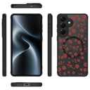 MZELQ Magnetic Case for Samsung Galaxy S26, Red Plum Bossom Floral