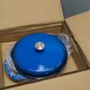 Amazon Basics Cast Iron Dutch Oven Pot with Lid, Enameled, Round, Dual Handles, Heavy-Duty, Medium, 6-Quart, Blue