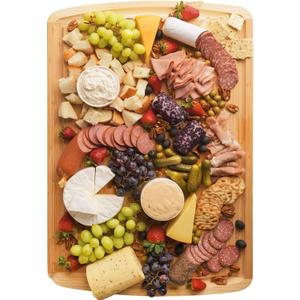 GREENER CHEF 30 Inch 3XL Extra Large Bamboo Cutting Board with Lifetime Replacements - Oversized Stove Top Cover, Noodle Board, Meat Carving, and Charcuterie Board (Two-Tone)