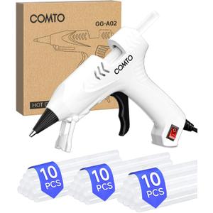 Hot Glue Gun Kit with 30 Sticks, 20W Fast Preheating Mini Hot Glue Gun and Sticks Set for School Crafts DIY Arts and Quick Home Repairs, White (30 Sticks (4"/10cm Each))