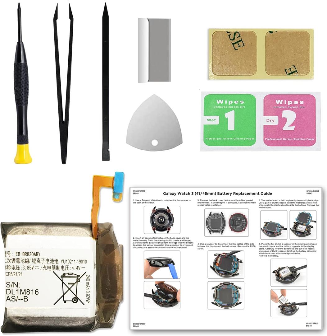 MAXSHARKS Replacement Battery for Galaxy Watch 3 (41mm), EB-BR830ABY Battery Compatible with Samsung Watch 3 (41mm) SM-R850,SM-R855, with Repair Tools & Instruction