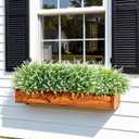 HyeFlora 20 Bundles Artificial Fake Outdoor Plants Flowers for Spring Decoration, UV Resistant Realistic White Plastic Flowers Faux Plant Monkey Grass for Planter Home Garden Porch Patio Window Box