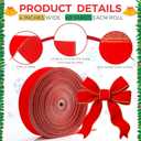 Threehoney 60 Yards Christmas Red Velvet Wired Ribbon with Gold Edge 2.5 Inch Large Ribbon Trim Tools for DIY Crafts Garland Wreath Tree Topper Floral Bouquets Gift Wrapping for Holiday Decoration