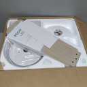 42 Inch White Ceiling Fans with Lights and Remote, LED Low Profile Flush Mount Ceiling Fan for Bedroom, Living Room, Patio, Quiet DC Motor, 5 Blades