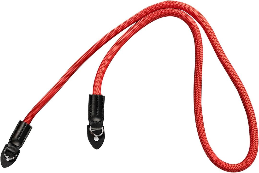 Camera Strap Vintage 100cm Nylon Climbing Rope Vintage Camera Strap Handmade Nylon Leather Neck Shoulder Sling (Red)