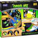 Imagimake DIY Neon Art Kit | 12 Exciting Neon Art Projects | Water Brush Pens & Stamps | Arts and Crafts for Kids Ages 8-12-16 | Arts and Crafts for Adults & Kids | Gifts for 8 Year Old Girls & Boys