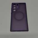 CANSHN Designed for Samsung Galaxy S24 Ultra Case [Full Camera Protection] [Compatible with MagSafe] Translucent Matte Shockproof Protective Phone Cover 6.8 Inch - Deep Purple