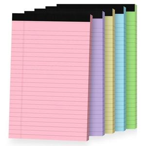 5pcs Small Note Pads, Color Notepads 5x8 College Ruled Notebook, Writing Pads 5 x 8, Legal Pads, Memo Pad Paper Perforate Narrow Ruled Notebooks for Work, School, Office Supplies,30 Sheets/Pack