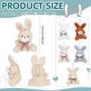 BENECREAT 20Pcs 5 Colors Mini Bunny Plush Keychain, Cotton Bunny Stuffed Animal Mini Plushies Bulk for Birthday Xmas Easter Shower Party Favor Gifts