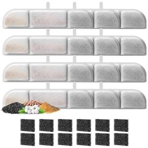 10Packs Replacement Filters for 84oz/2.5L Fursink Pet Water Fountain, ZEKIRY Cat Water Fountain Filter, Triple Filtration Pet Fountain Filter Replacement(10 Filters & 10Sponges)