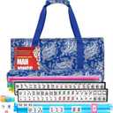 American Mahjong Set, 166 White Tiles with 4 Colors Acrylic Racks, Pushers, Flower Carrying Bag, Portable Travel Set, 18.5 X 3.15 X 0.95 Inches