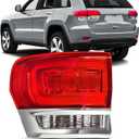 Left Driver Side Outer Tail Lights Assembly Compatible with 2014-2021 Jeep Grand Cherokee Taillights Rear Brake Lamp, Replace OE#68110017AC