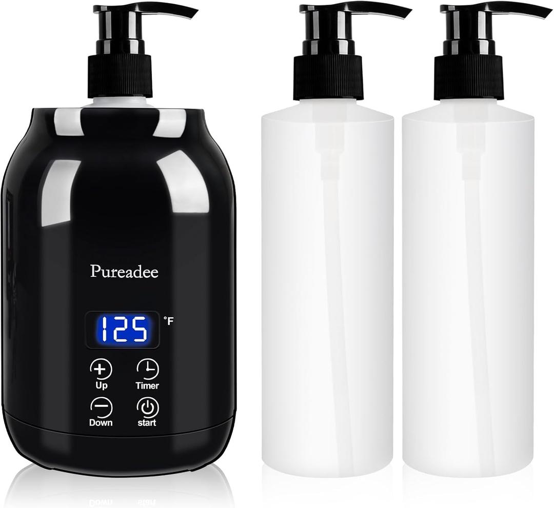 Massage Oil Warmer, Massage Oil Warmer for Massage Therapy, Oil Warmer for Massage for Salon, Barber Shops, Home, with Two Oil Bottle Dispenser