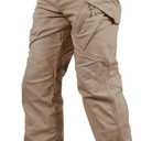 TACVASEN Men's Tactical Cargo Pants, Cotton 9 Pockets Work Pants, Stretch Hiking Pants, Lightweight Outdoor Workout Pant Khaki, 

Size: US32