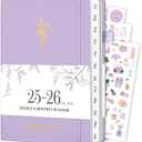 Planner 2025-2026, Weekly and Monthly Planner with Tabs from Jul 2025 - Jun 2026, A5 Hardcover Calendar Notebook with Date for School & Office Schedule, 5.8"8.3", Purple