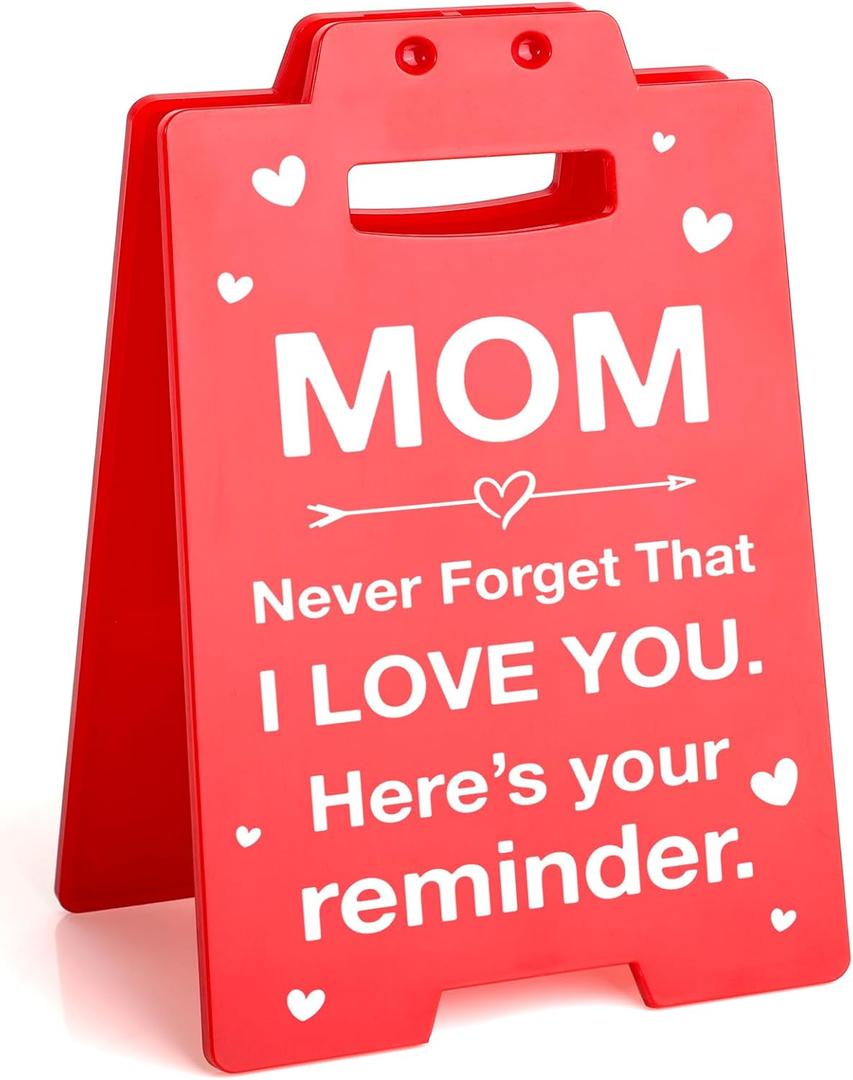 Lodeskee Mom Birthday Gifts, Valentines Day Gifts for Mom from Daughter Son, Mothers Day Gifts for Mom Mother in Law Stepmom Bonus Mom Single Mom, Cool Decorative Signs & Plaques for Mom, Red
