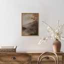 Vintage Landscape Wall Art Moody Lake Wall Decor Painting, Rustic Farmhouse Poster Canvas Prints Nature Autumn Artwork for Bedroom Living Room Farmhouse 16x24 inch Wood Framed