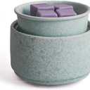 Ceramic Electric Wax Melt Warmer & Cube Oil Melter Cute Small Warmers Aromatherapy for Home Decorative Burner Melts Scented Candle Tart Scent Warm Fragrance (Cyan)