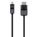 Belkin Mini Displayport to HDMI Cable 6ft - Compatible with 4k Monitors - HDMI to Displayport Cable - Connect TV & Monitors to MacBook Pro, Surface Pro & More (Black/White)