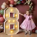 imprsv 3FT Light Up Numbers, Marquee Numbers 8 for Birthday and Anniversary Party Decorations, Large Light Up 8, Pre-Cut Foam Board Kit
