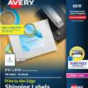 Avery Print-to-the-Edge Printable Shipping Labels, 3.75" x 4.75", Matte White, Sure Feed Technology, Laser & Inkjet Compatible, 100 Blank Labels, Great for Mailing, Branding, and More (6878)