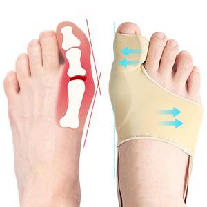 2 x DFQ 2 Pcs Bunion Corrector for Women & Men,Big Toe Straightener with Bunion Splint & Bunion Pads,Comfortable & Breathable Bunions Correction for Day/Night Support L (Beige)