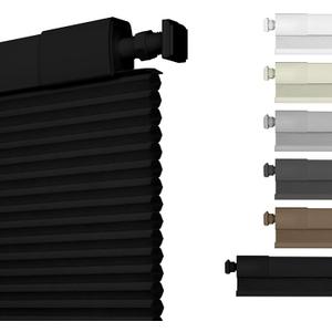 No Drill No Tools Blackout Cellular Shades Cordless Easy Install Honeycomb Blinds Thermal Insulated Noise Reduction Blinds for Indoor Windows,Blackout-Black,25" W x 48" H