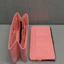 Purse Organizer Insert with Zipper Felt Bag Organizer Handbag Organizer Insert Bag in Bag Organizer with Key Chain for Tote Purse Bag Pink Large