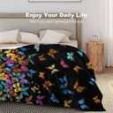 Butterfly Blanket Beautiful Butterfly Throw Blanket Ultra Soft Blankets Lightweight Cozy for Bed Couch Sofa 80"x60"
