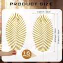Giegxin 16 Pcs 27" Gold Artificial Palm Leaves with Faux Stems Faux Large Palm Fronds Large Fake Tropical Plant Artificial Safari Leaves for Home Church Religious Jungle Beach Party Decoration