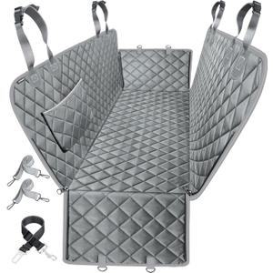 URPOWER Seat Cover for Dog 100% Waterproof Pet Seat Cover Hammock 600D Heavy Duty Scratch Proof Nonslip Durable Soft Pet Back Seat Covers for Cars Trucks and SUVs (Grey)