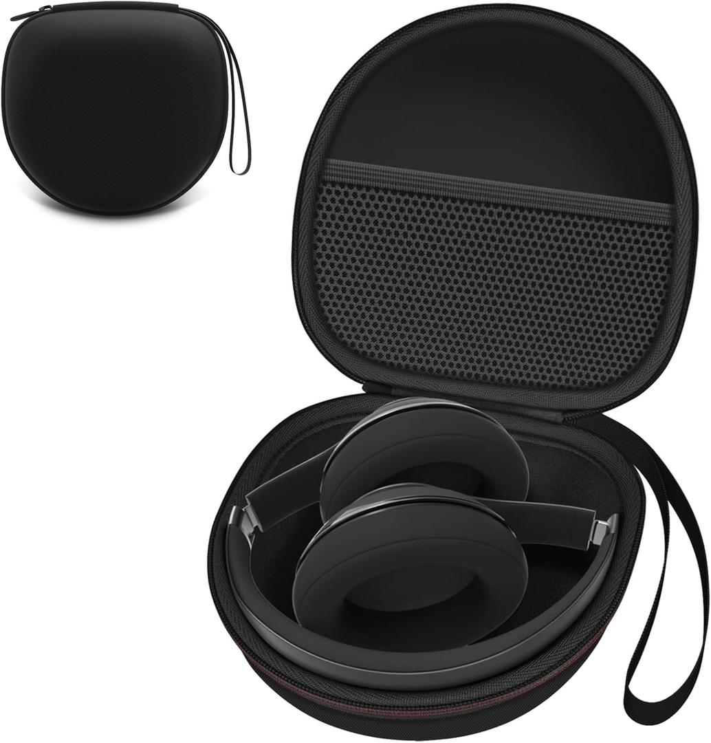 Headphone Case Compatible with BERIBES/TOZO/KVIDIO/Beats/Soundcore Anker Noise Cancelling Over-Ear Headphones, Black