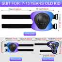Wemfg Kids Protective Gear Set Knee Pads for Kids 3-14 Years Toddler Knee and Elbow Pads with Wrist Guards 3 in 1 for Skating Cycling Bike Rollerblading Scooter, M(7-13Years)