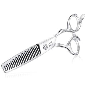 JASON 6" Texturizing Hair Scissors, 23 Teeth Hair Texture Shears Professional Blending Hair Thinning Scissor for Barber, Hairdresser, Stylist, Women and Men, Japanese 440C Stainless Steel Gift (6 Inch (Pack of 1))