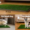 Large Dog Grass Pad with Tray, 34x22 Inch Puppy Potty Training System with Artificial Grass & Pheromone Pee Pad, Non-Slip Silicone Base for Easy-Clean Indoor Outdoor Use