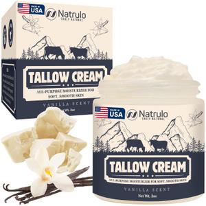 Beef Tallow Cream  All Natural Grass Fed Beef Tallow and Honey All Purpose Balm  Moisturizing Face and Body Lotion for Eczema, Cracked, Dry, Itchy, Irritated Skin  Skin Repair Skincare Made in USA